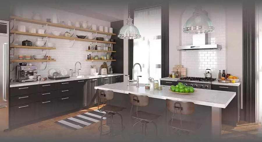 Освещение кухни с островом: схемы и примеры