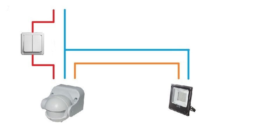 Как подключить светильник с датчиком движения